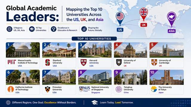 Global Academic Leaders: Mapping the Top 10 Universities Across the US, UK, and Asia